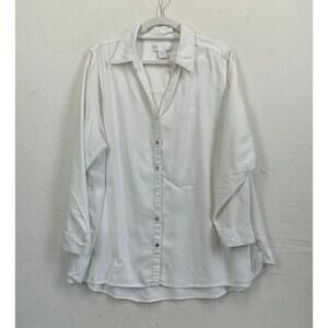 C&C California Oversized Beachy Casual White Button-Down Shirt SZ 2X